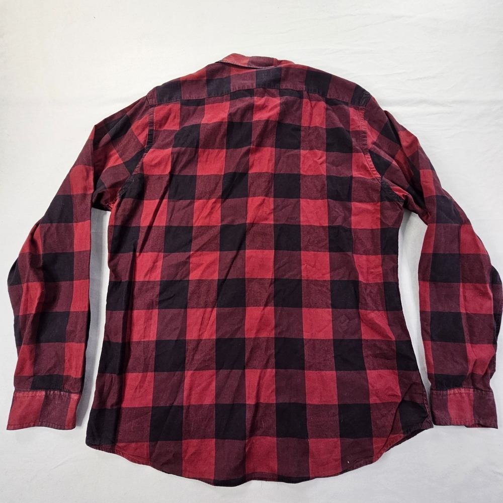 Express Soft Wash Red Check Long Sleeve Button-Up Flannel Shirt Women's L - Picture 2 of 6